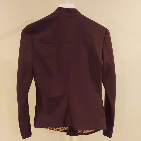 Vtg Cache Blazer Size 2 Brown Zip Front Bishop Collar Pockets Office Career - Picture 6 of 8